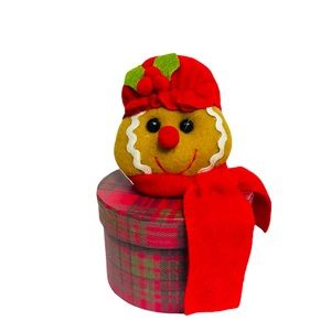 Beautiful Gingerbread Girl 5” christmas box holiday ornament